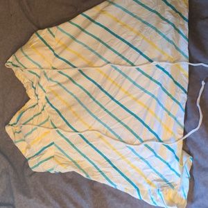 2X 725 Original Plus EUC Halter Top Padded Bra Shirt Striped Summer 100% Cotton